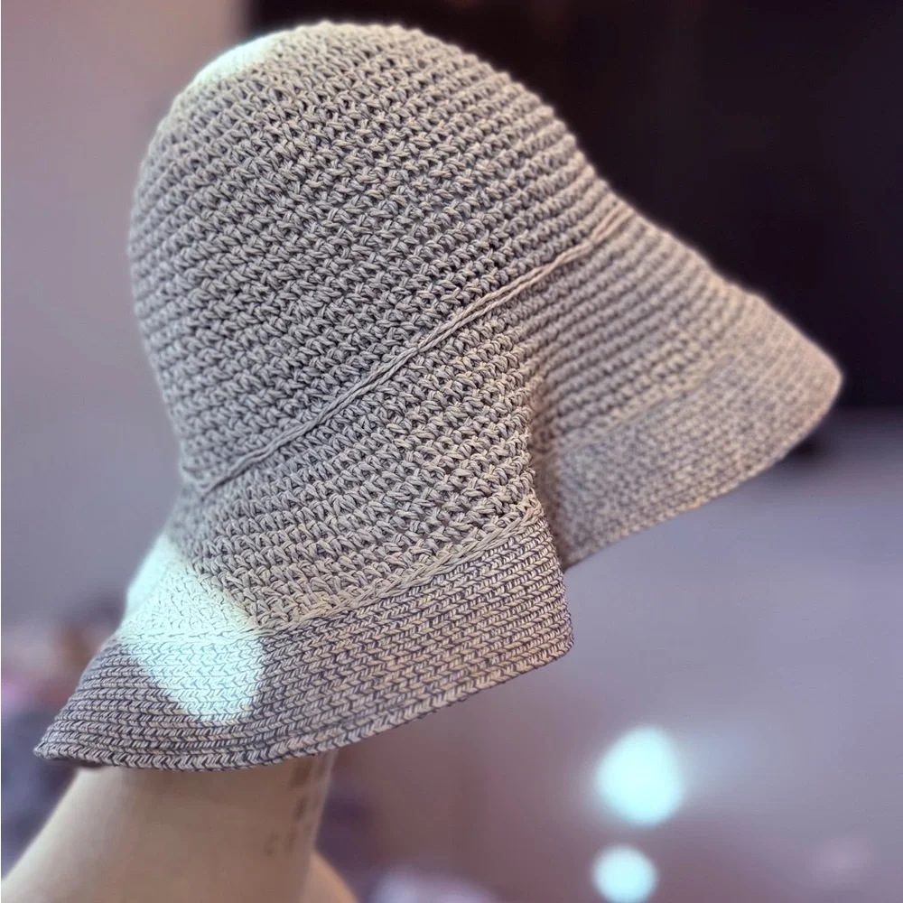 Armani Collezioni Chic Gray Woven Hat